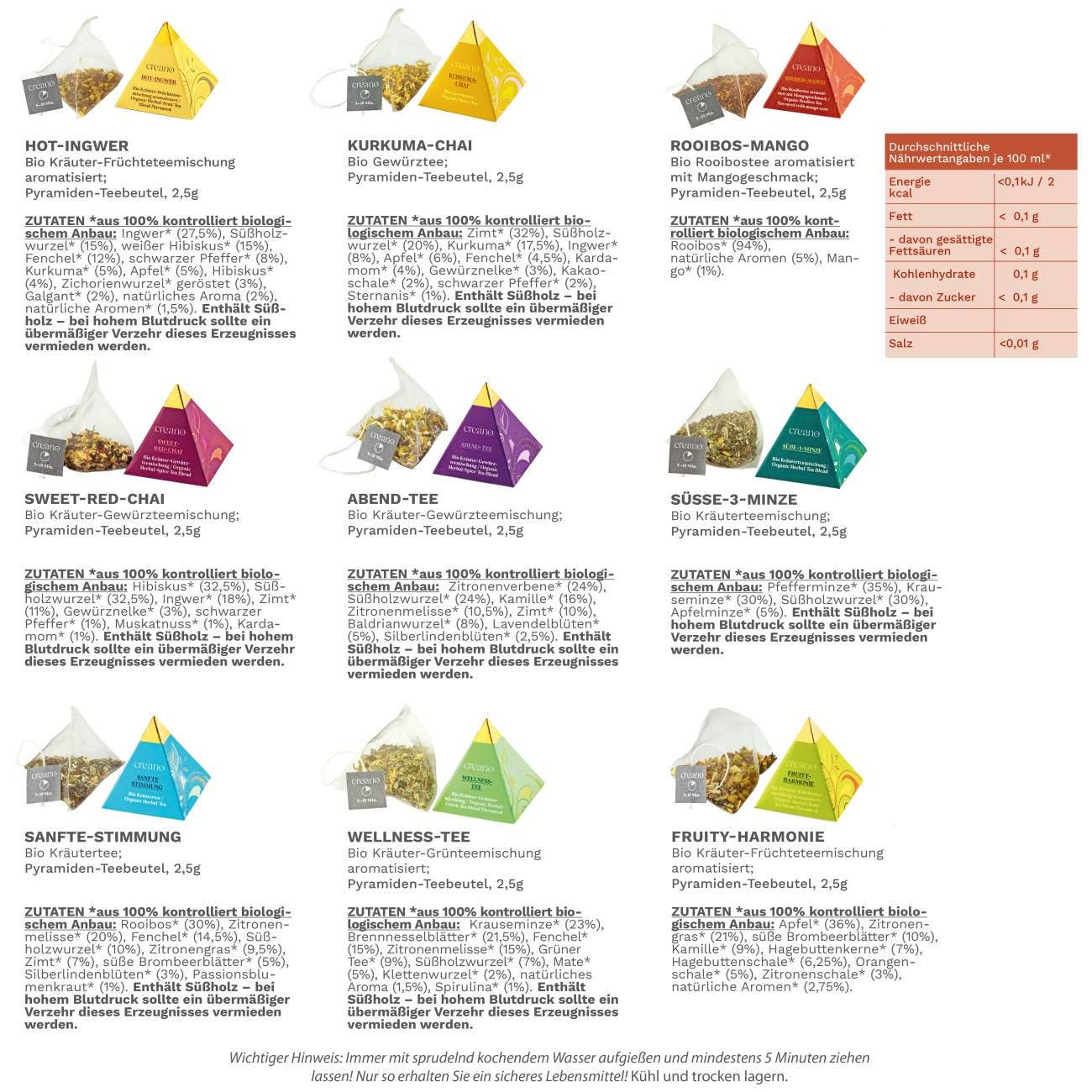 Bio 12er Pyramiden Geschenkset 30g